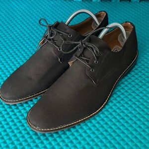 MAURO ALESSI Men's Brown Canvas Lace-Up Plain Toe Oxford Shoes | 10